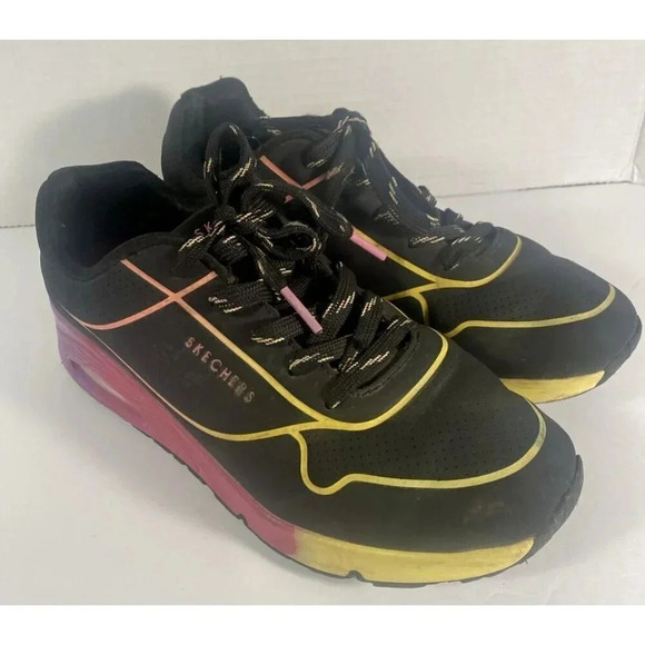 Sketchers Sz 4 Street Uno Gen1-Pop of Neon 310543L Rainbow Sneakers - Picture 1 of 7